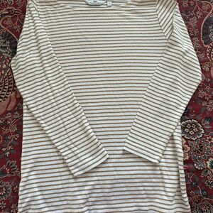 Vineyard Vines Gold and Cream Striped Tee medium